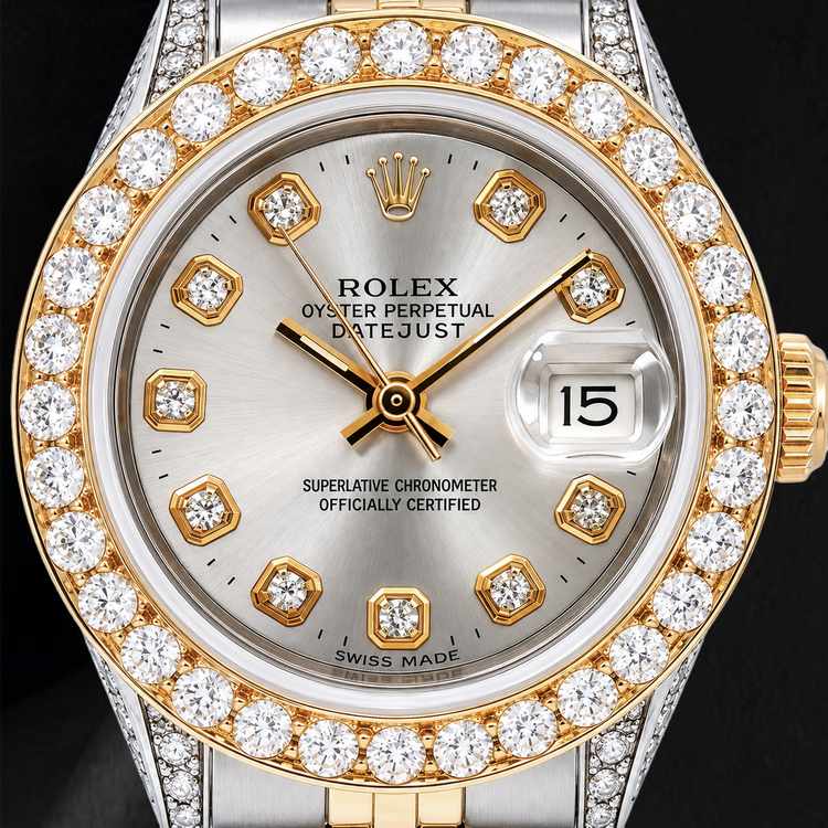 Montre Rolex Datejust 6917 26 mm Bicolore Cadran Diamants Argenté