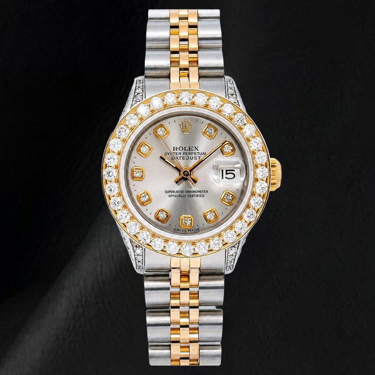 Montre Rolex Datejust 6917 26 mm Bicolore Cadran Diamants Argenté