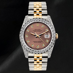 Montre Rolex Datejust 6917 Bicolore 26 mm Cadran Diamants Saumon