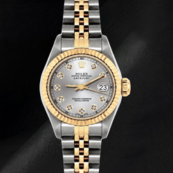 Montre Rolex Datejust 6917 Bicolore 26 mm Cadran Diamants Argenté