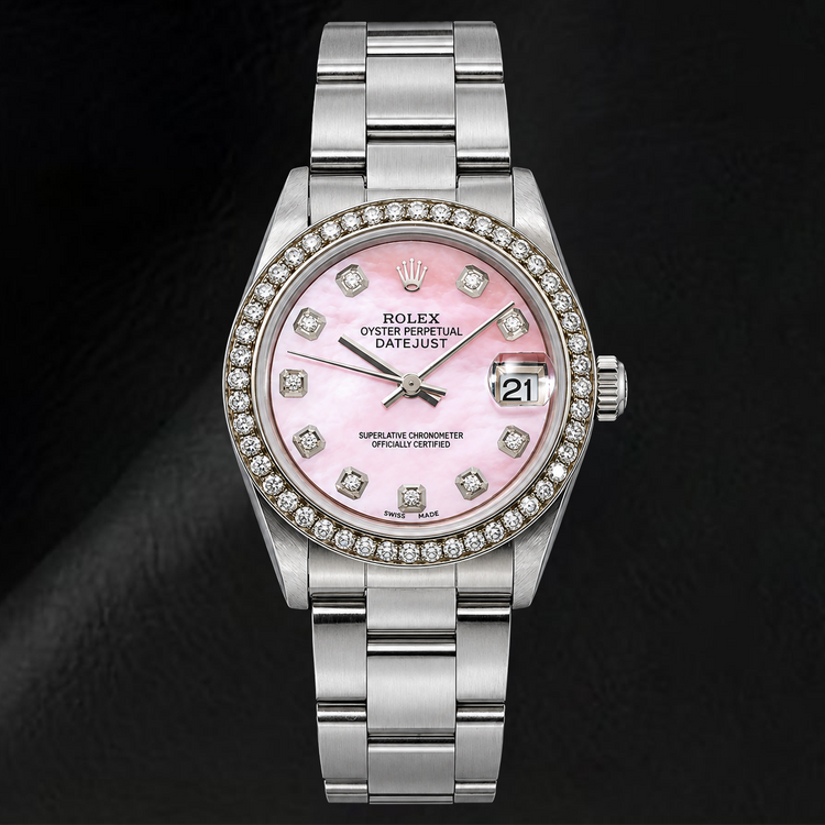 Montre Rolex Datejust 78240 31 mm en Acier Inoxydable Cadran Diamants en Nacre Rose