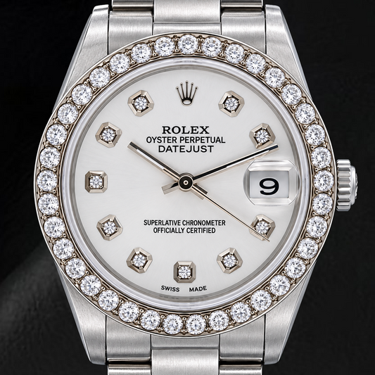 Montre Rolex Datejust 78240 31 mm Cadran Diamants Argenté Acier Inoxydable