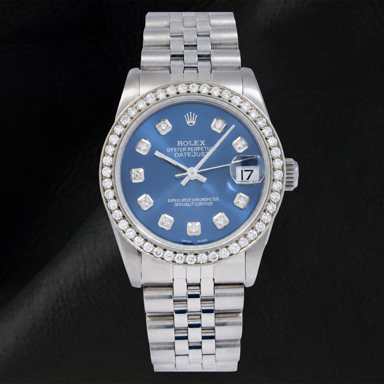 Montre Rolex Datejust 78274 31 mm Cadran Diamants Bleu Acier Inoxydable Bracelet Jubilé