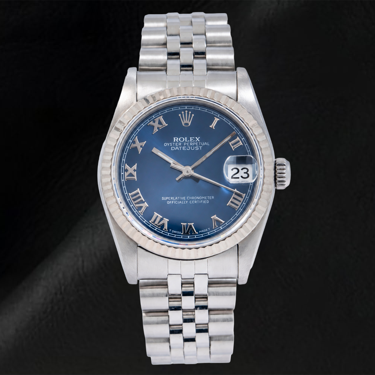 Montre Rolex Datejust 78274 31 mm Cadran Bleu Chiffres Romains Acier Inoxydable Bracelet Jubilé