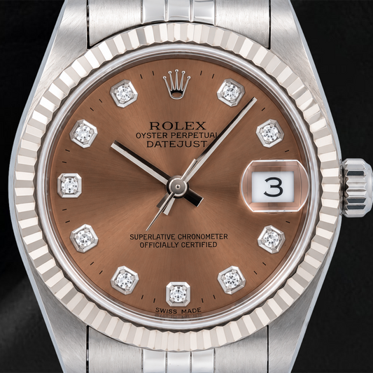 Montre Rolex Datejust 78274 31 mm Cadran Diamants Brun Bracelet Jubilé en Acier Inoxydable