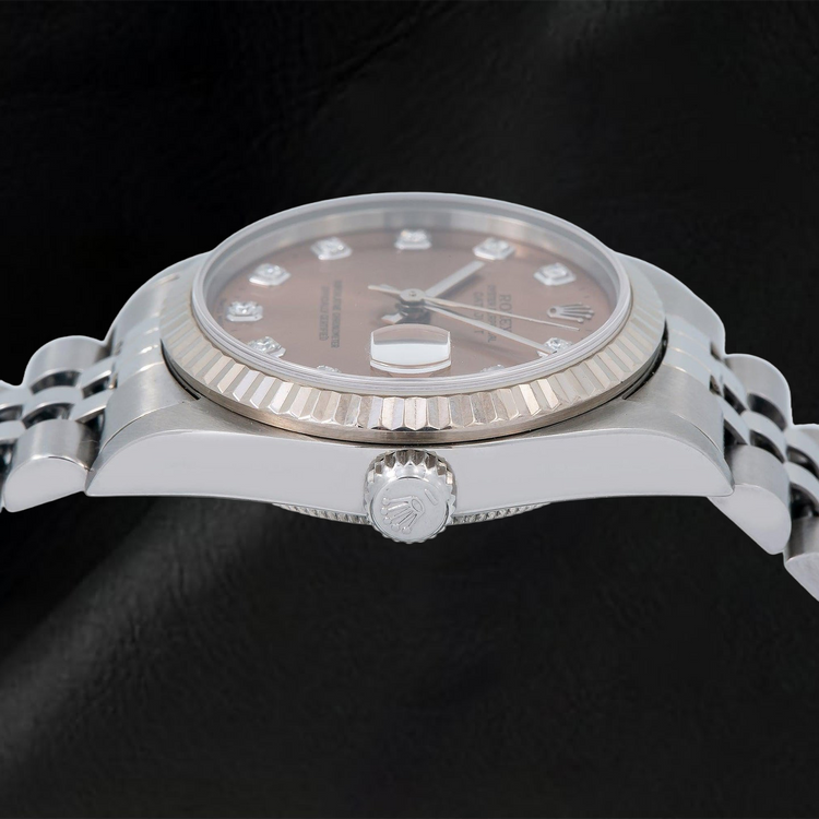 Montre Rolex Datejust 78274 31 mm Cadran Diamants Brun Bracelet Jubilé en Acier Inoxydable