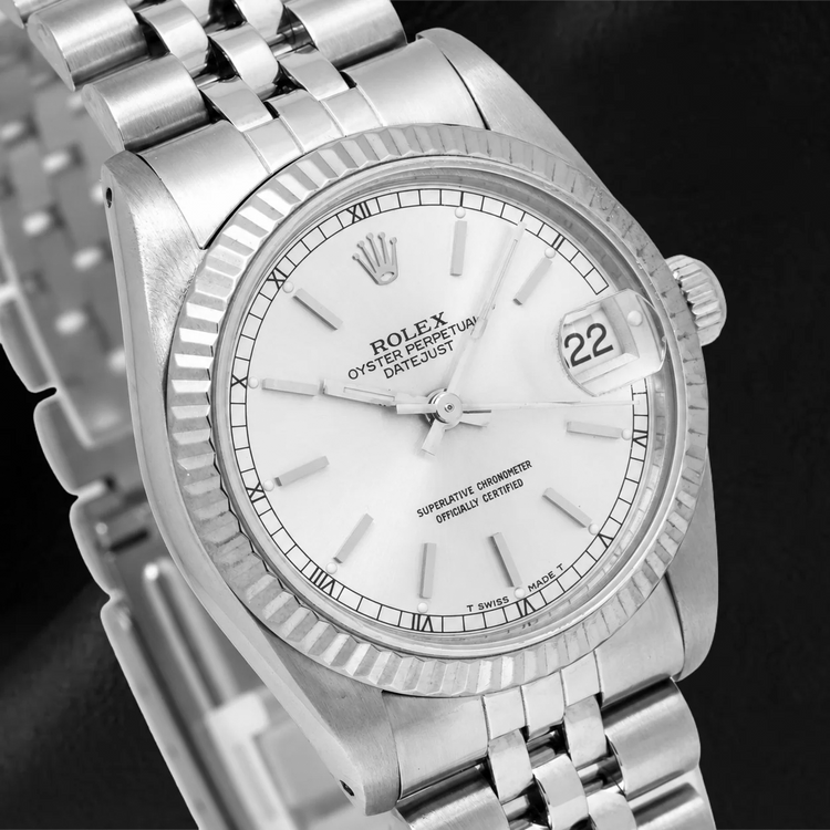 Montre Rolex Datejust 78274 31 mm Cadran Argenté à Index Bâtons Bracelet Jubilé en Acier Inoxydable