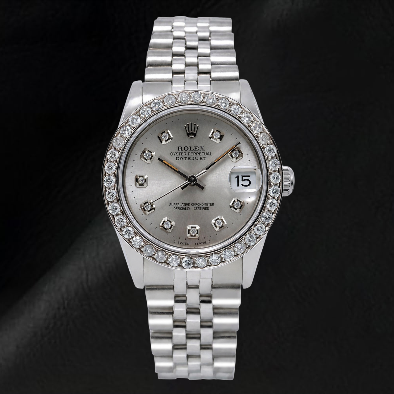 Montre Rolex Datejust 78274 31 mm Cadran Diamants Argenté Bracelet Jubilé en Acier Inoxydable