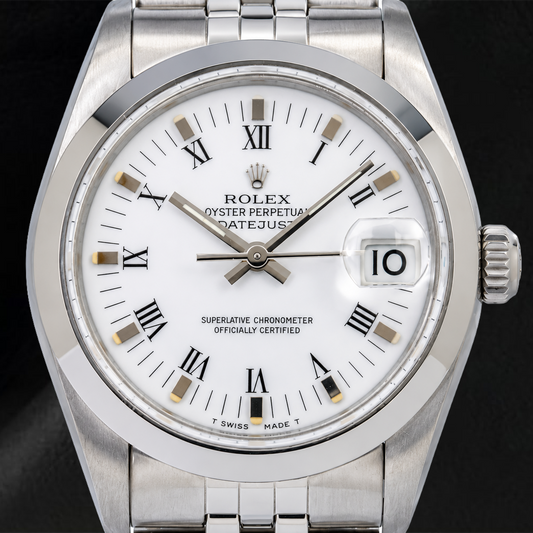 Montre Rolex Datejust 78274 31 mm Cadran Blanc Chiffres Romains Acier Inoxydable Bracelet Jubilé
