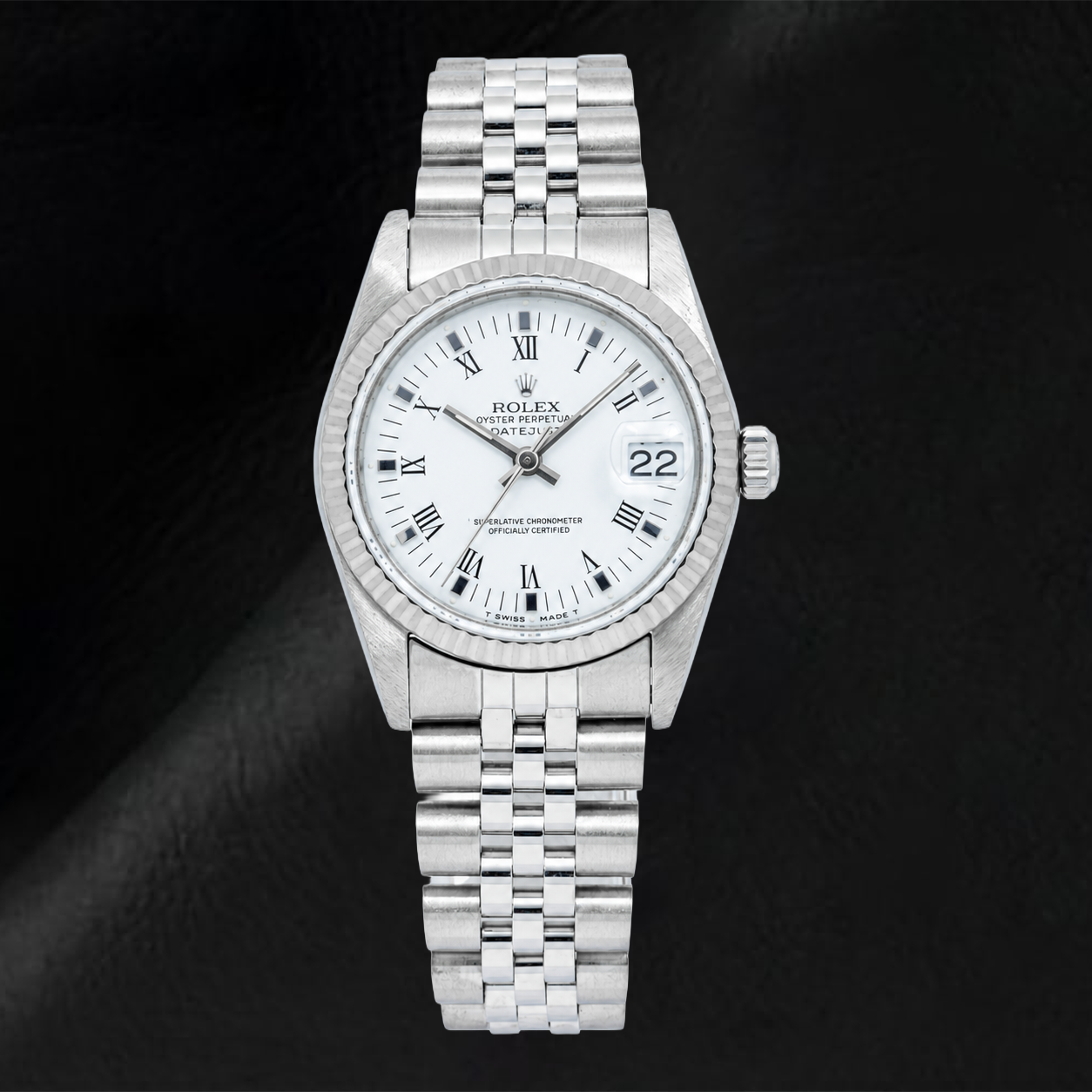 Montre Rolex Datejust 78274 31 mm Cadran Blanc à Chiffres Romains Lunette Lisse Acier Inoxydable Bracelet Jubilé