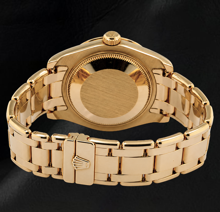 Rolex Datejust 81318 34 mm Montre en Or Jaune 18K Cadran Romain en Nacre Champagne