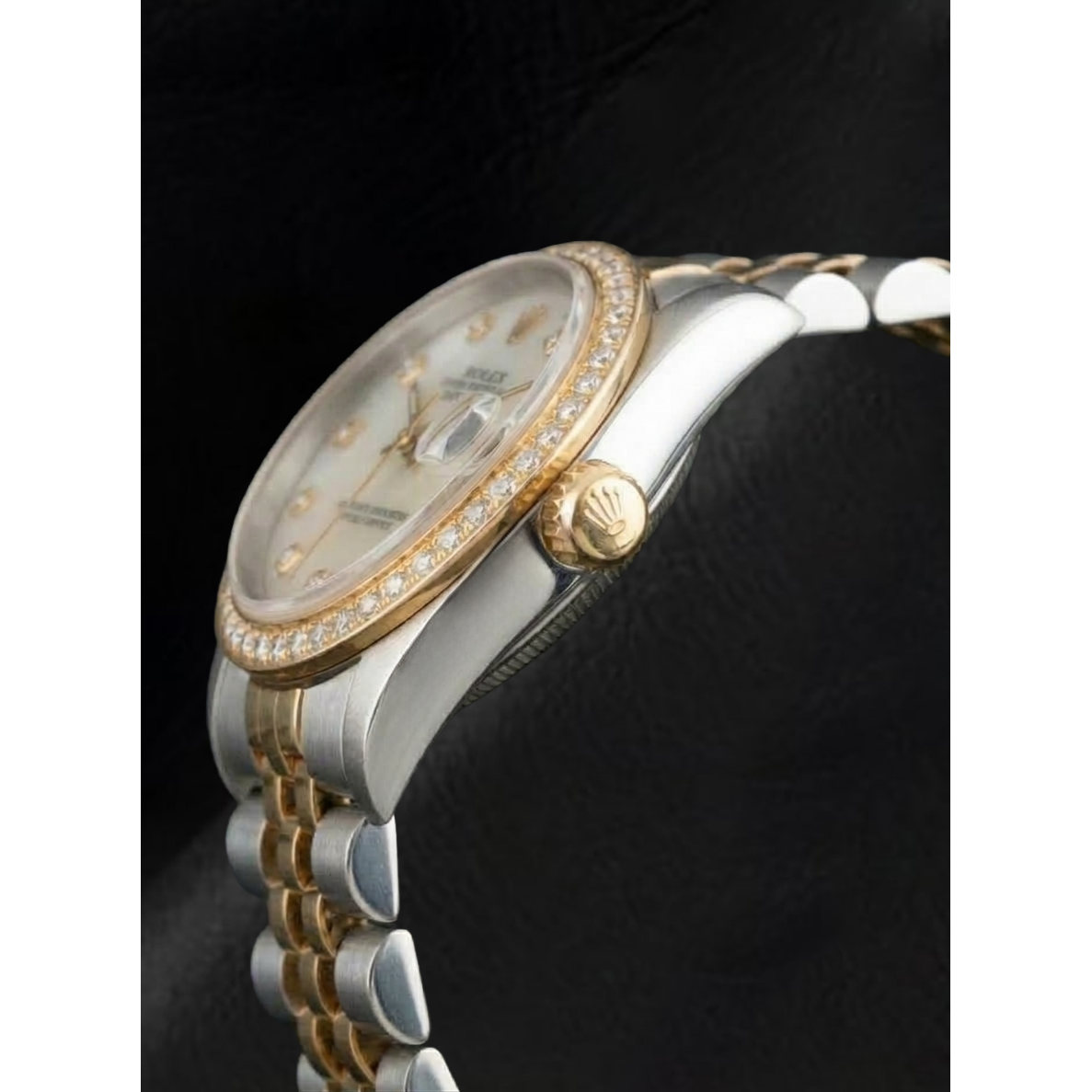 Rolex Datejust Année 2000 Cadran en nacre blanche et diamants 31 mm Bicolore