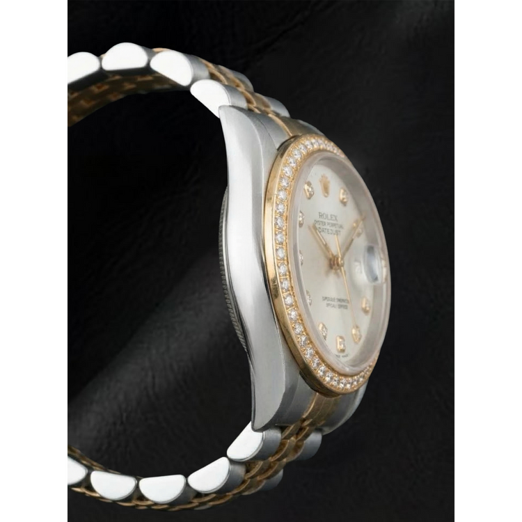 Rolex Datejust Année 2000 Cadran en nacre blanche et diamants 31 mm Bicolore