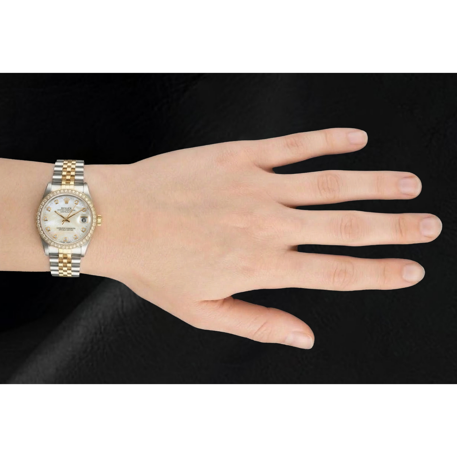 Rolex Datejust Année 2000 Cadran en nacre blanche et diamants 31 mm Bicolore
