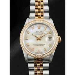 Rolex Datejust Année 2000 Cadran en nacre blanche et diamants 31 mm Bicolore