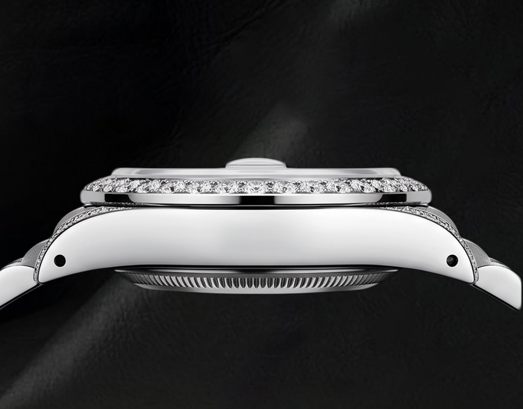 Montre Rolex Datejust 26 mm Acier Inoxydable 6916 Cadran Diamants Noir avec Filet de Diamants