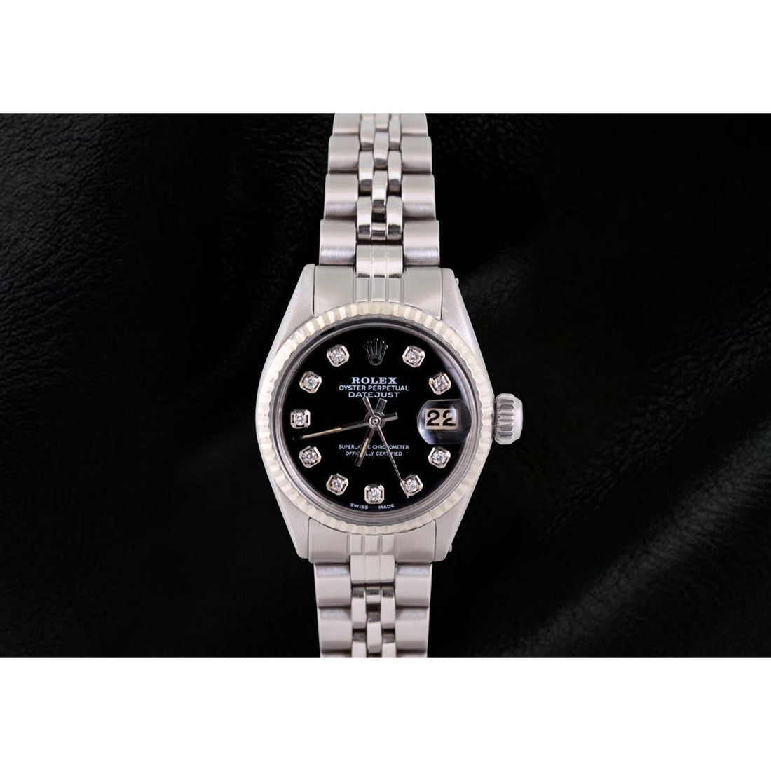Rolex Datejust Cadran Diamant Lunette Cannelée Montre 