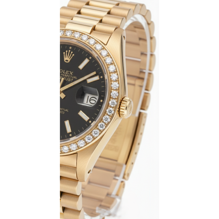 Rolex Datejust Cadran à bâton Montre pour femme de still présidentiel avec lunette en diamant