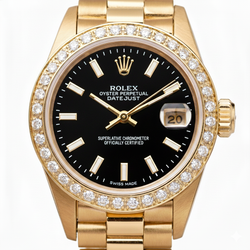 Rolex Datejust Cadran à bâton Montre pour femme de still présidentiel avec lunette en diamant