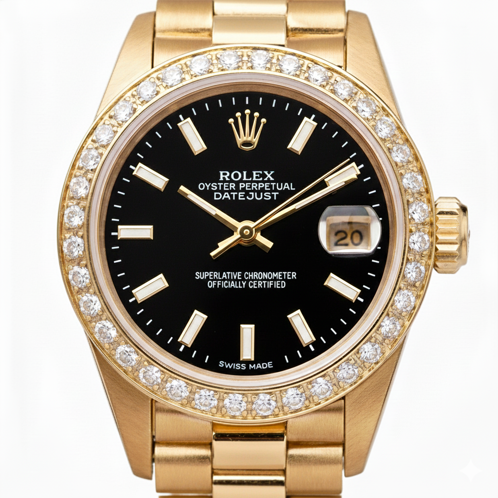 Rolex Datejust Cadran à bâton Montre pour femme de still présidentiel avec lunette en diamant