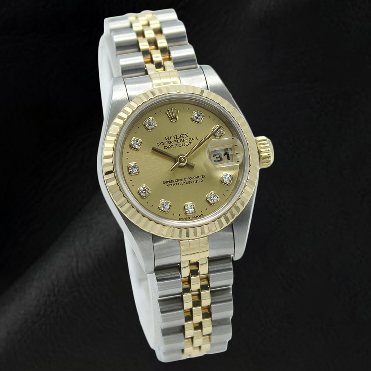 Brillant Rolex 0,20-carats Two Tone Gold – vue de côté