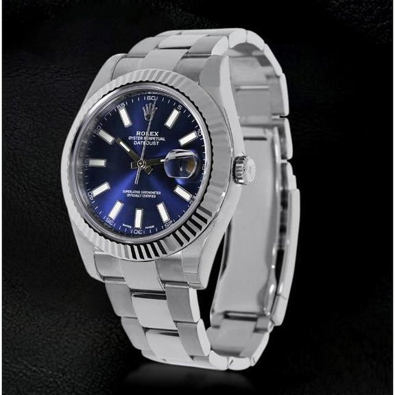 Rolex Datejust Ii 41Mm Cadran Bleu Montre Homme acier inoxydable huître Bracelet
