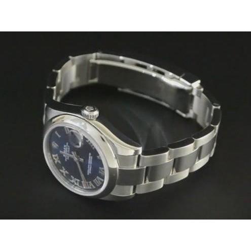 Rolex Datejust Ii Montre Homme Cadran Romain Bleu Bracelet huître acier inoxydable3
