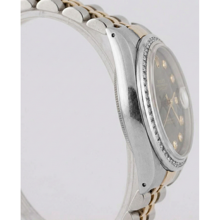 Rolex Datejust Montre Deux Tons Hommes Manche Lunette Diamant