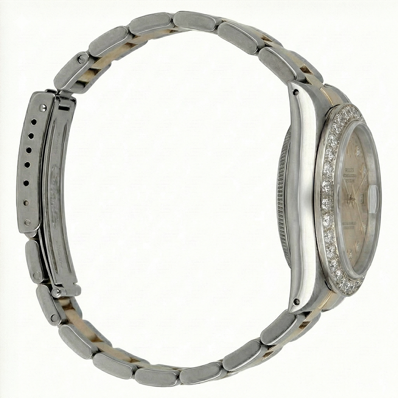 Rolex Datejust Montre Femme Bicolore à Lunette Diamant