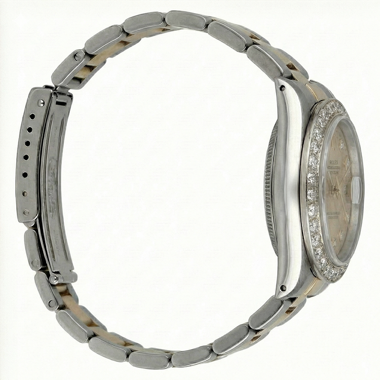 Rolex Datejust Montre Femme Bicolore à Lunette Diamant