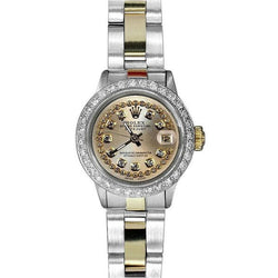 Rolex Datejust Montre Femme Bicolore à Lunette Diamant