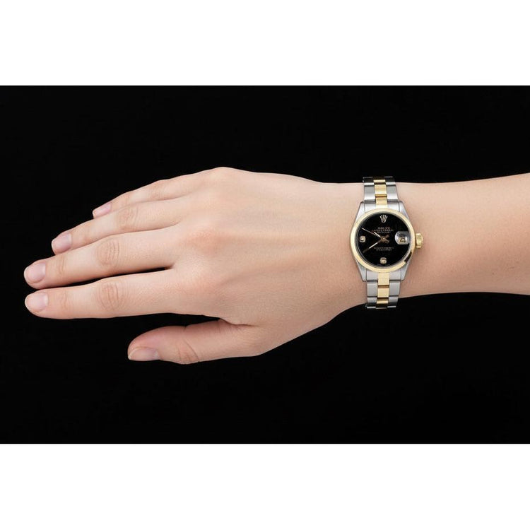 Rolex Datejust Montre Femme Cadran Diamant Arabe huître Deux Tons P2