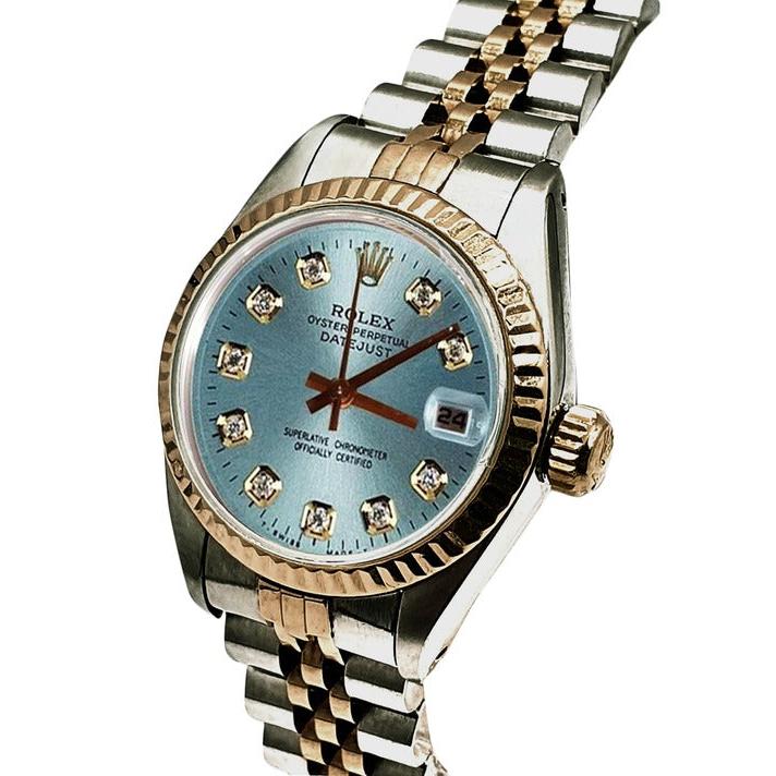 Rolex Datejust Cadran Diamant Bleu Bicolore
