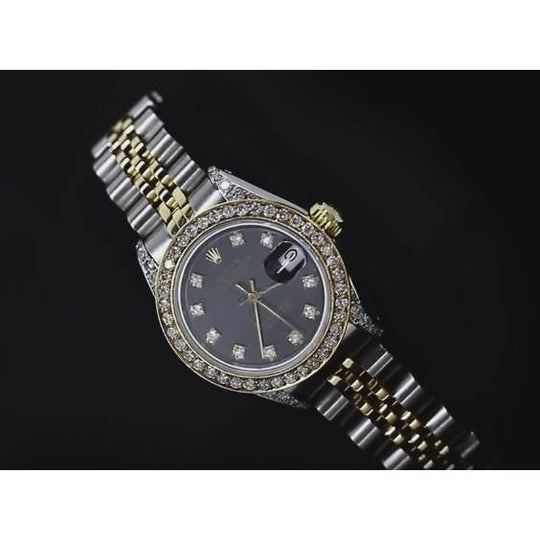 Rolex Datejust Montre Femme Cadran Diamant Personnalisé 