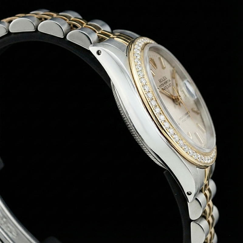 Rolex Datejust Montre Femme acier inoxydable & Bracelet Jaune Bâton Brun