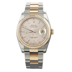 Rolex Datejust Montre Homme Deux Tons Or Jaune réglage rapide