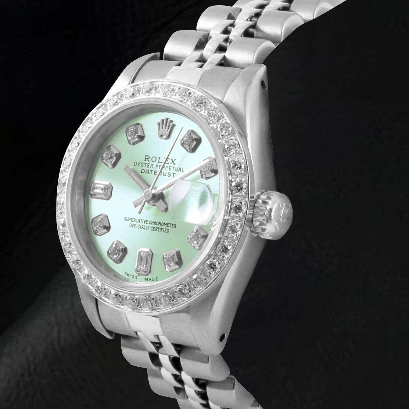 Rolex Stainless Steel avec Brillant – vue de profil