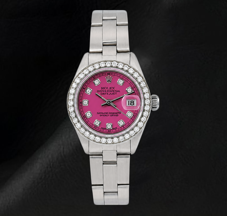 Montre Rolex Datejust 6916 26 mm en Acier Inoxydable Cadran Diamants Rose
