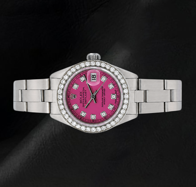 Montre Rolex Datejust 6916 26 mm en Acier Inoxydable Cadran Diamants Rose