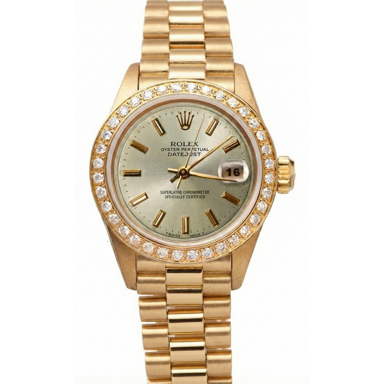 Rolex Datejust Président Style Montre Couleur Ivoire Diamant Lunette