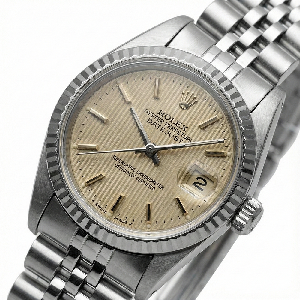Rolex Datejust Regarder Femme acier inoxydable Cadran Jubilé Lunette Cannelée