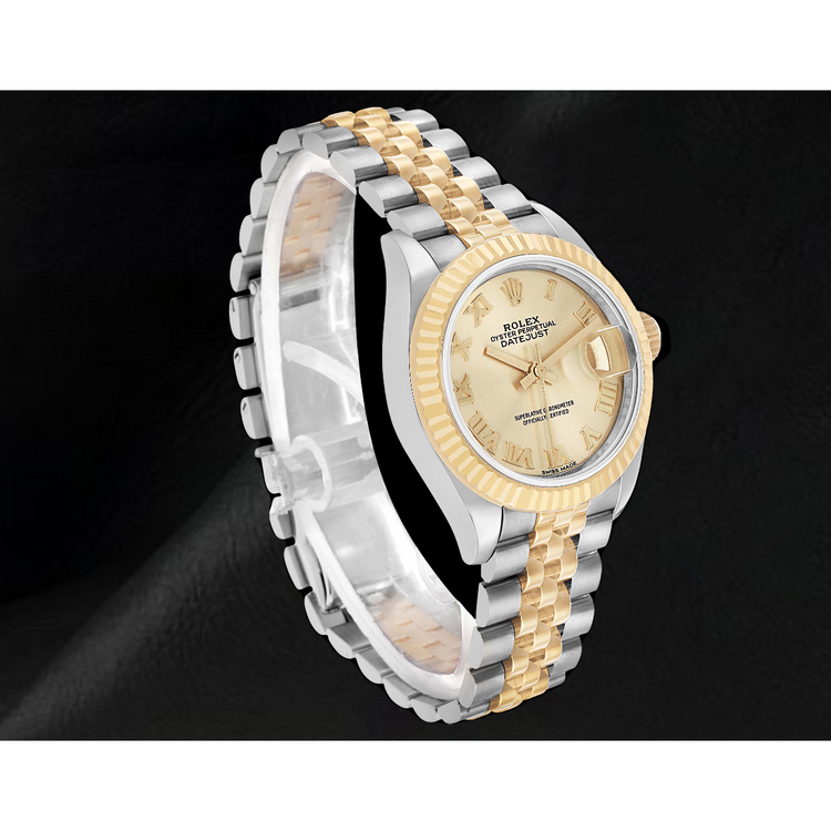 Montre Rolex Datejust Cadran Chiffres Romains 28 mm Femme Bicolore 279173