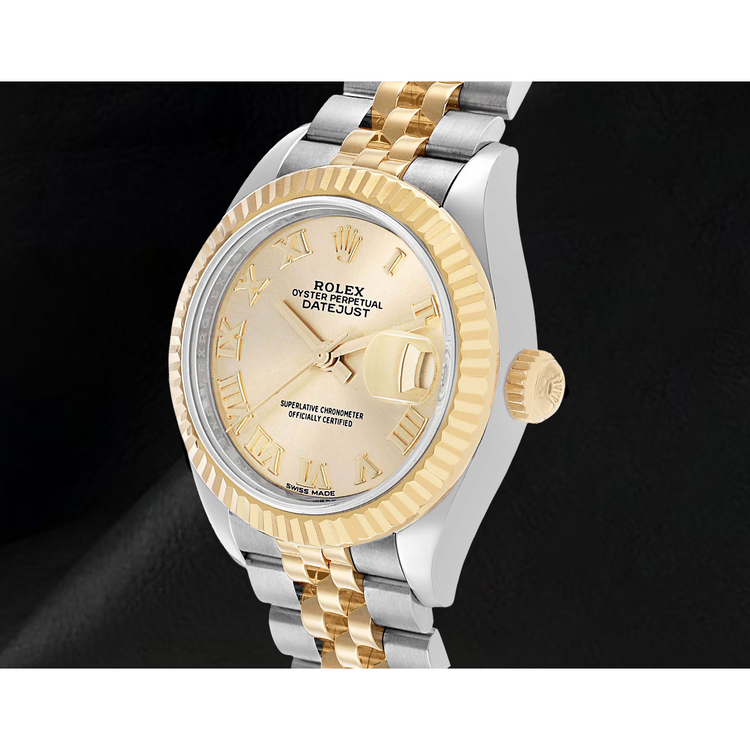 Montre Rolex Datejust Cadran Chiffres Romains 28 mm Femme Bicolore 279173