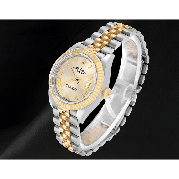Montre Rolex Datejust Cadran Chiffres Romains 28 mm Femme Bicolore 279173