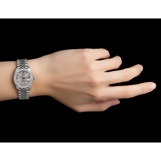 Rolex Datejust Taille moyenne 31 Mm Montre Cadran Diamant Personnalisé Bracelet Jubilé acier inoxydable P2