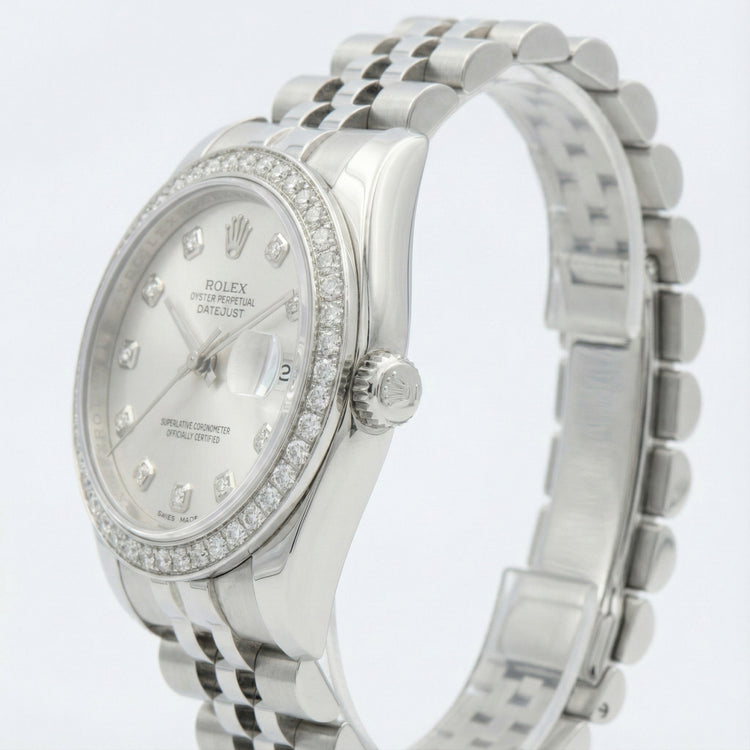 Rolex Datejust Taille moyenne 31 Mm Montre Cadran Diamant Personnalisé Bracelet Jubilé acier inoxydable
