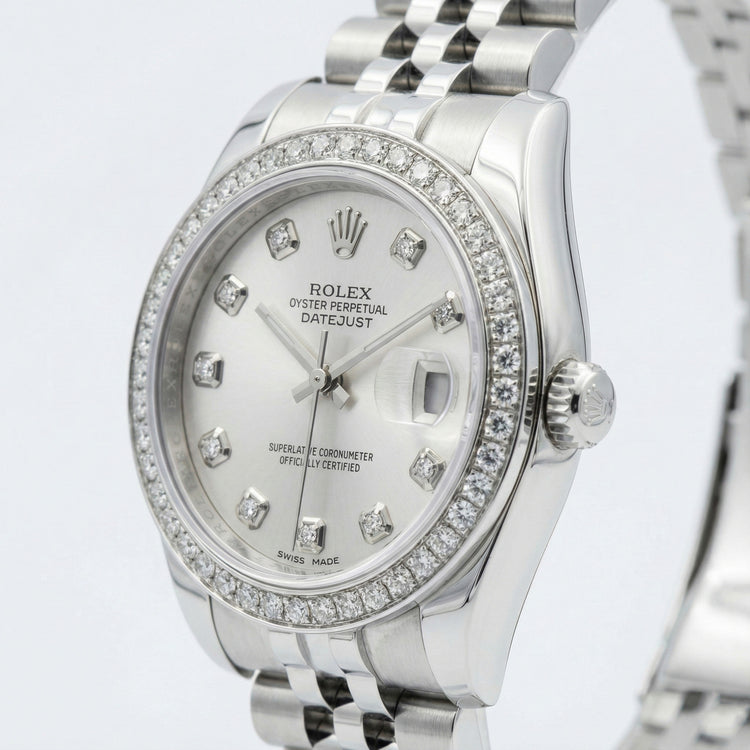 Rolex Datejust Taille moyenne 31 Mm Montre Cadran Diamant Personnalisé Bracelet Jubilé acier inoxydable