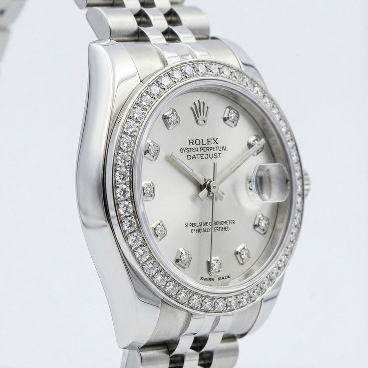 Rolex Datejust Taille moyenne 31 Mm Montre Cadran Diamant Personnalisé Bracelet Jubilé acier inoxydable