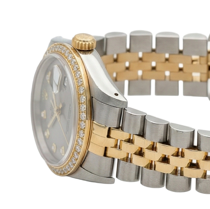 Rolex Datejust Taille moyenne 31 Mm Nacre Blanche Cadran Diamant Lunette Diamant Jubilé Bracelet Montre acier inoxydable & Or