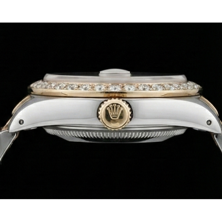 Rolex Datejust Tapisserie Cadran Diamant Lunette Montre Femme acier inoxydable & Or